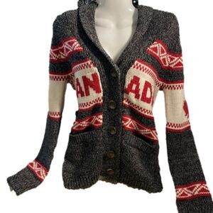 Bluenotes Canada Grey Button up Cardigan Sweater  (small)